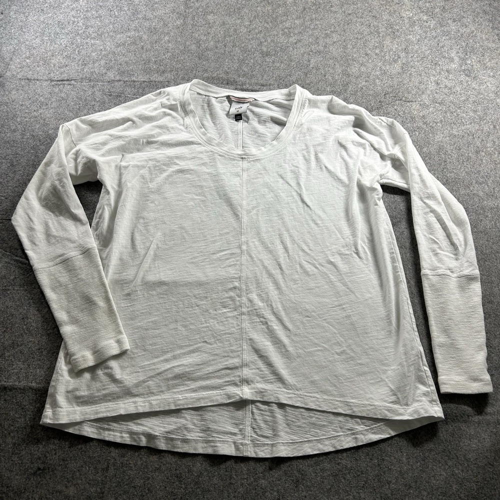 CABi Shirt Women's XS Cotton White Tee Ribbed Sleeve Lightweight Basic Capsule